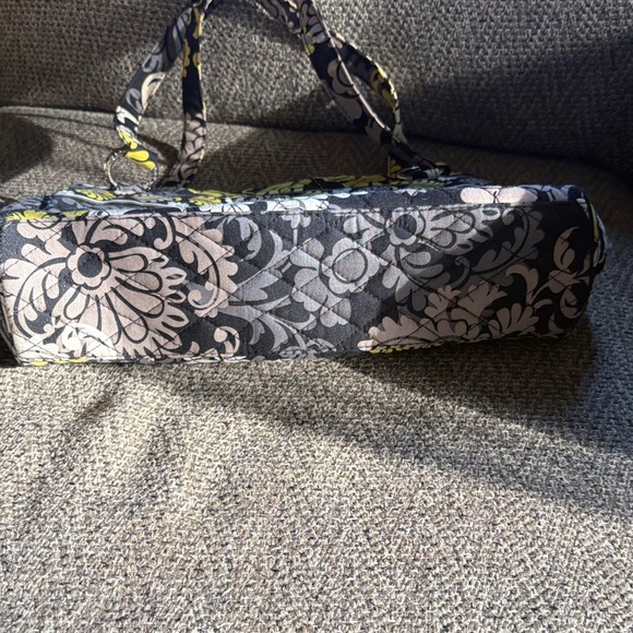 Vera Bradley Elegant Floral Black and Yellow Shoulder Bag - Picture 6 of 7